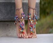 Feet 070 - Showing Tops And Toes Wearing Tribal Anklet from tamil aunty anklet feet xxxww badw