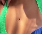 'Kendall J.' selfie in sexy green bikini from nude selfie in front of