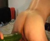 Sissy boy takes in his ass a big cucumber -xturkadult com from boy hi theshemaleportal com