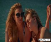 VIXEN Stunning blonde besties have steamy lesbian vacation from wsp in comny boobs kiss boy