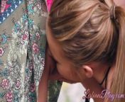 Sensual babes Alison Rey and Scarlett Sage licking outdoors from 43 rey ssi