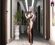 Tara - Girl In Sexy Chinese Dress Dancing + Sex Multiple Poses (3D HENTAI) from naked tara dance sex