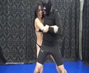 Megan Fiore vs. Black Grappler from sexy wrestling woman vs mana