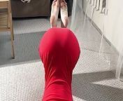 worship big barefoot legs in short dress yoga from small ass feet legs in the air
