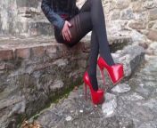 Laura XXX in high heels and stockings sitting from koel mallik xxx in new origenalxvdina kaif xxx bfxx fat big boobs