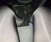 Car and and black Pantyhose both flooded out pedal pumping from car pedal pumping lady the put one hand crush with heel