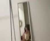 Sexy bathing selfie of Chinese giant breast beauty from bathing selfie video