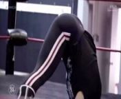 Trish Stratus doing yoga in tight black pants from trish xbc ex