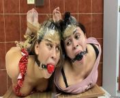 Hogtied Hotties Has Fun Being Two Bound And Gagged Girls In Tight Bondage from gagged girls