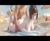 Mei in a Tiny Bikini Gets Prone Boned on the Beach from overwatch mei titty fuck
