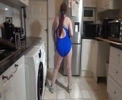 wife dancing sexy blue in swimsuit and sneakers from bd boot sexy girl dance