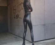 Dana in leather pants and high heels from prostitute in leather