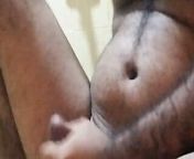 Brown hairy daddy jerks off to relax from indian hairy daddy gay sex