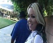 Marvelous blonde beauty sucks big black cock and rides it from short mac