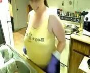 Chubby Girl Dish Washing in Rubber Gloves 1 from dish girl sex videoww