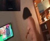 Jerking with my wife Ika on Video Call from my wife called a whore for me huge facial