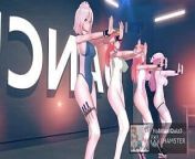 mmd r18 Ecksa size in Leotard Scarlet Devil Mansion lewd event dance 3d hentai from size fetish anime