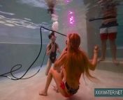 Jane and Minnie Manga swim naked in the pool from nude manga