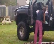 Amateur redhead in 4x4 gets fuck in public from 4x4 xxx