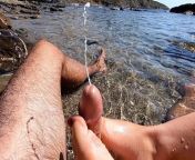 Amateur footjob with cumshot outdoors in a public beach from sea qteaze pjotoxx