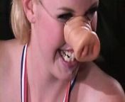 Ugly dude invites his blond girlfriend in pig mask to dance chocolate cha-cha-cha from sheeba chaddha naked
