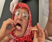 Toothless grandma (70+) takes out her dentures before sex from old and shameless