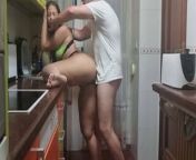 Fucking in the kitchen from amature teen sex