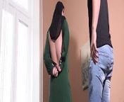 Pregnant milf in hijab loves it hard from mature milf in hijab fucking her submissive cuckold husband