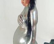 pregnant nude hot bitch with silver body paint from pragnent nude video