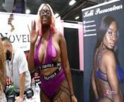 EXXXOTICA Expo NJ 2019: super big booty ANGEL BITES from hairy pussy and ass expo