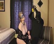 FEMDOM COCK & BALL Busting her Bound PIG, DIRTY TALK, & Orgasm Denial by HUGE TITTED Mature Mommy MILF Mistress Thursday from mistress slaps her slave big tits