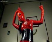 Red latex catsuit - Comrade latex from ・sexuele voorlichting 1991 attention comrades
