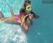 Cute teen Irina Poplavok swims naked underwater from irena karel nude photos