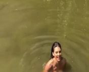 'Kendall J.' topless in lake, short clip from sexy model short clip