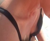 Wife’s nipple slip shows – big nipples at pool – bikini slip from bijili boobs slip