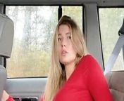 Blonde pawg masturbates in her car from mia melano humps her pillow