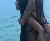 What an ass - sexy black doing selfies at the sea side. from sea side porn video
