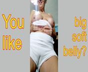 Lukerya's big sexy belly, naked boobs and puffy pussy from sexy belly