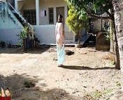 Wife goes outdoors wearing towel and pisses naked from aunty wearing towel