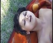 Short haired chick from Germany fucking on a picnic from joi come have a picnic with me