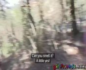 Girlfriends eat pussy and make a sextape in the woods from sextabb