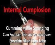 POV Exclusive Internal Cumplosion while sounding 9mm Fluid Cum Fountain w Live Audio from gay sex sounds audio
