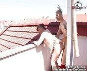 German chubby mature Milf try Public Sex on Roof from sex on roof