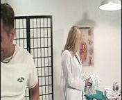 Blond doctor honey gets fucked and creamed by a guy in the exam room from exam room sex