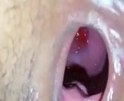 Pussy Close up (inside view of vagina) from eating licking cum pussy close up