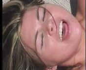 Cock sucker whore takes dildo and cock in her ass and cunt on lawn chair from ass and cock