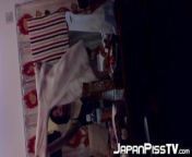 Adorable Japanese pissing on the floor and then cleaning up from japanese mom cleaning the floor with mini skirt showing ass
