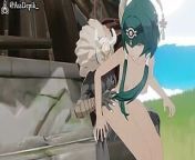 Genshin Impact Candace with Hilichurl Sex Hentai Mmd 3D Sea Green Hair Color Edit Smixix from sling shot yaoi hentai 3d