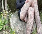 Teen boy short skirt with fishnets no pants tease, strip and masturbate in forest for daddy from short skirt sex pornoy gay s