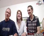 Real German couple make first threesome MMF at amateur casting from german couple milf